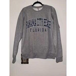Pacific & Co Panama City Beach Florida Gray Crewneck Sweatshirt Womens Small NEW